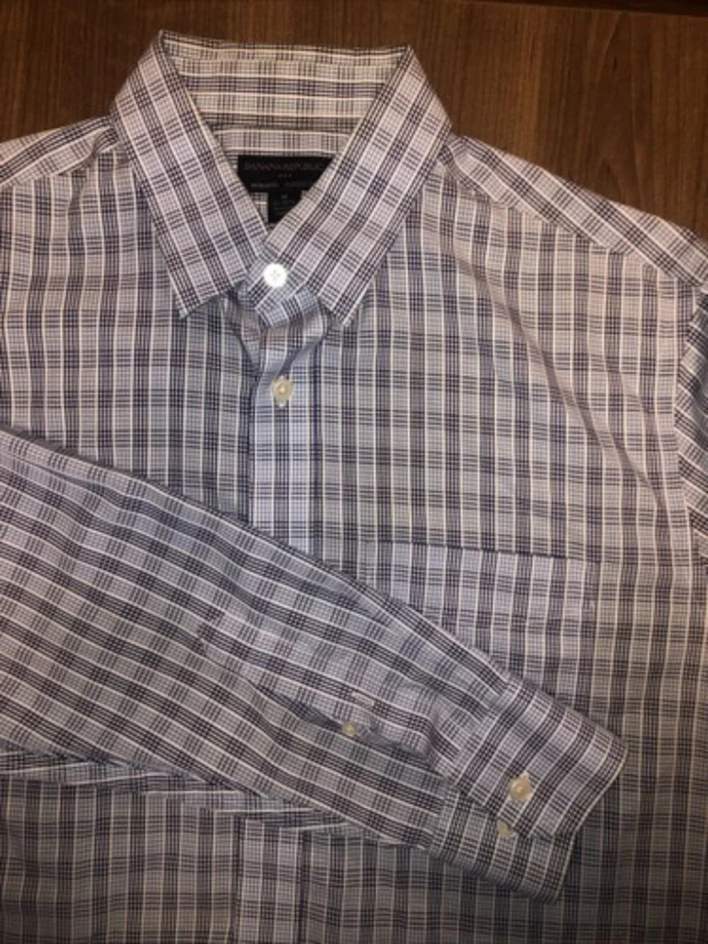 Banana Republic M 15 15.5 Men's Button Up Long Sleeve Shirt Classic Fit Blue